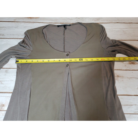 Mado et Les Autres Womens Top LAGENLOOK Artsy Long Cardigan Layering Boho Brown - Picture 8 of 10